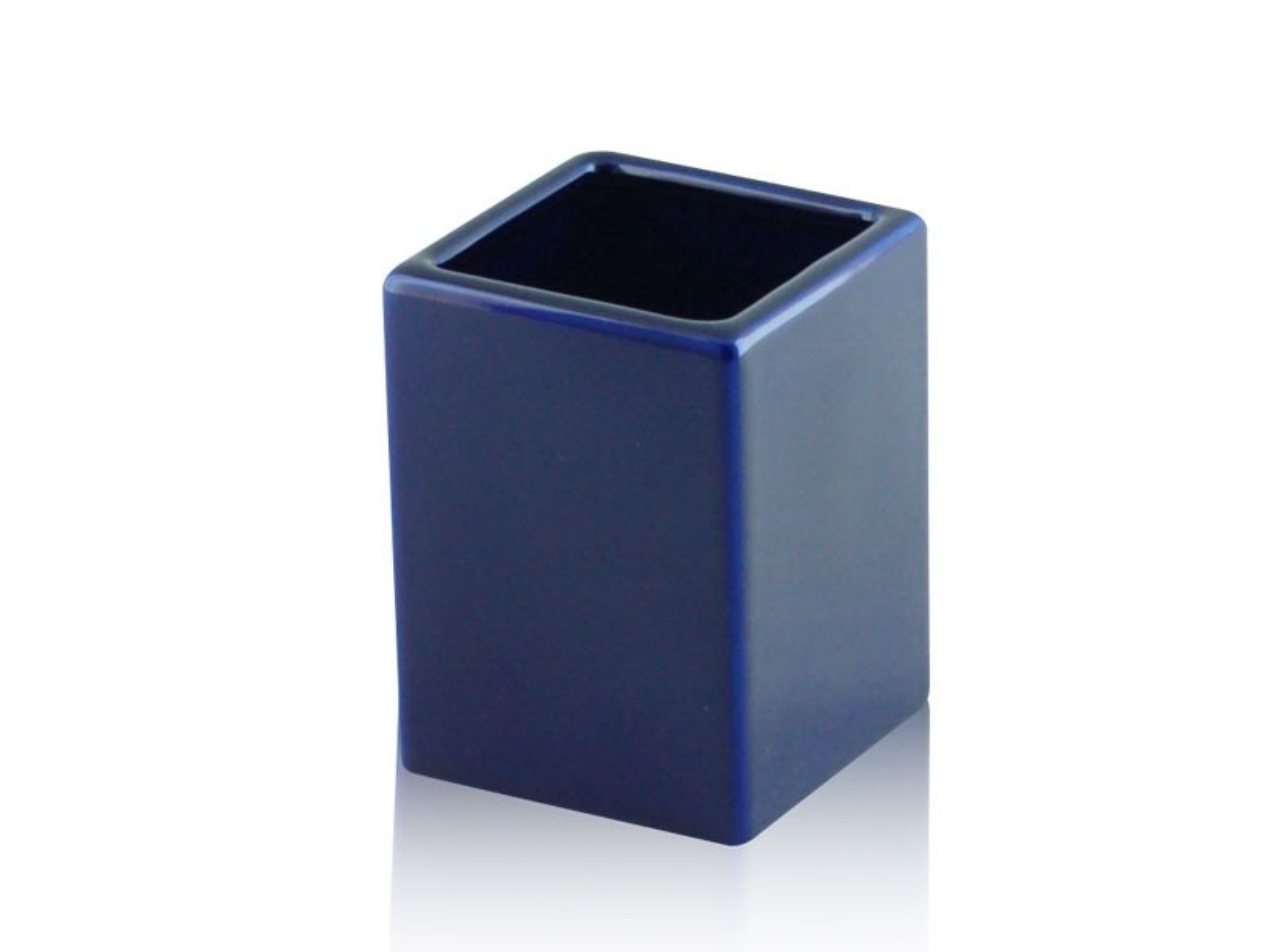 Bicchiere da appoggio quadrato in ceramica - Bicchiere da appoggio quadrato blu BD-BIC-CBL-03