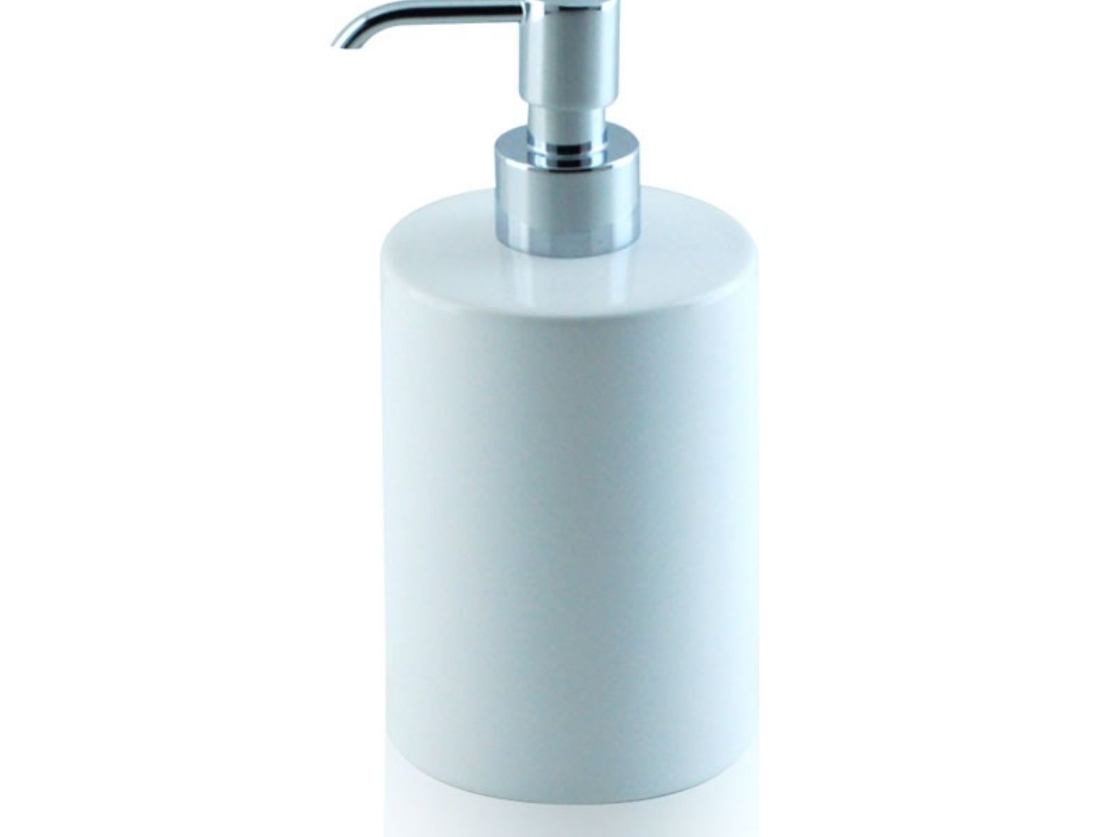Dispenser - dosatore di sapone liquido da appoggio in ceramica e ottone cromato - Dispenser - dosatore di sapone liquido bianco BD-DIS-CBI-03