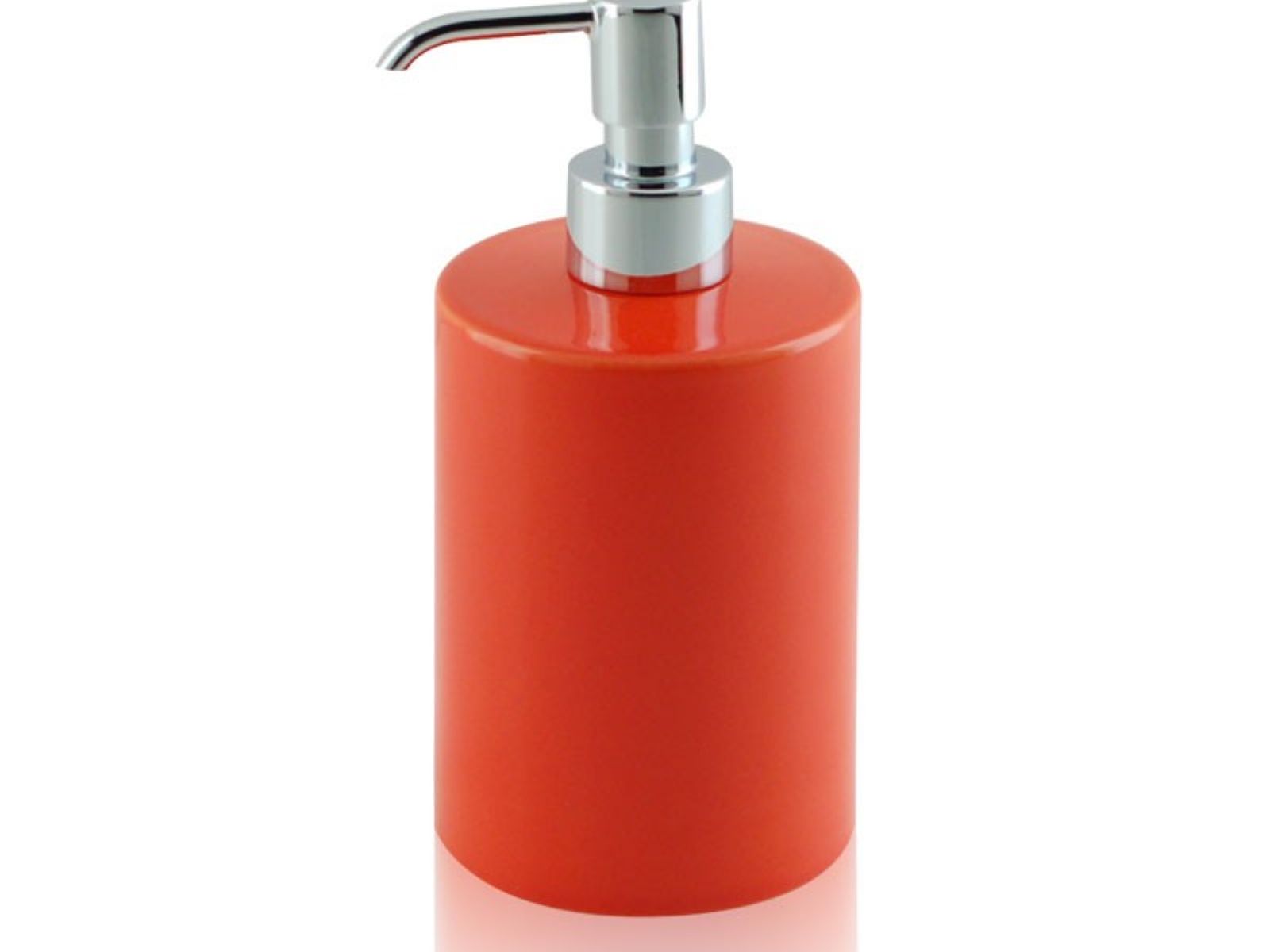 Dispenser - dosatore di sapone liquido da appoggio in ceramica e ottone cromato - Dispenser - dosatore di sapone liquido arancione BD-DIS-CAR-03