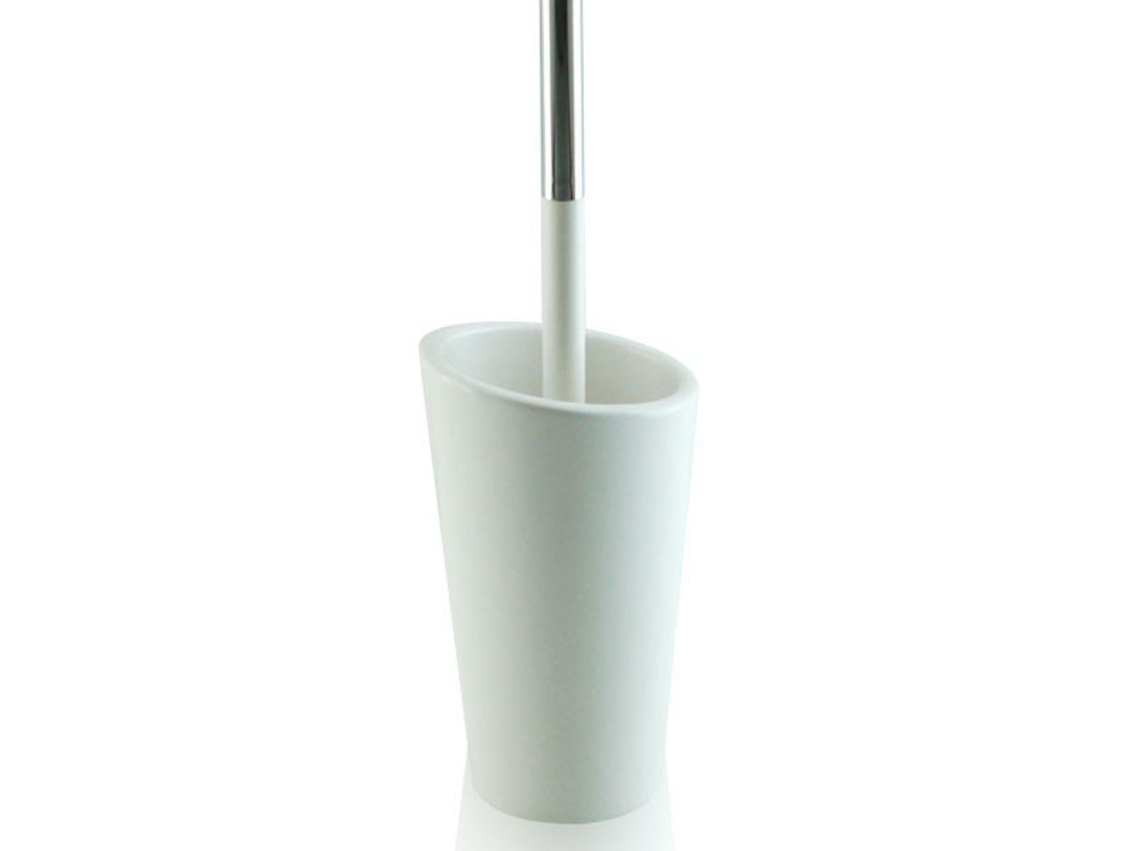 Cromed brass floor toilet brush holder - Porta scopino da bagno a terra  bianco BD-SC-CBI-AP-03