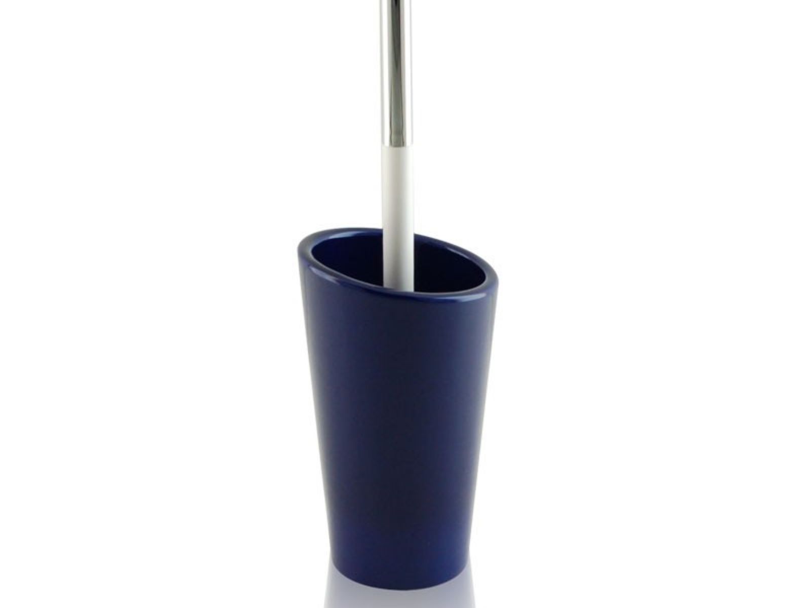 Cromed brass floor toilet brush holder - Porta scopino da bagno a terra blu  BD-SC-CBL-AP-03