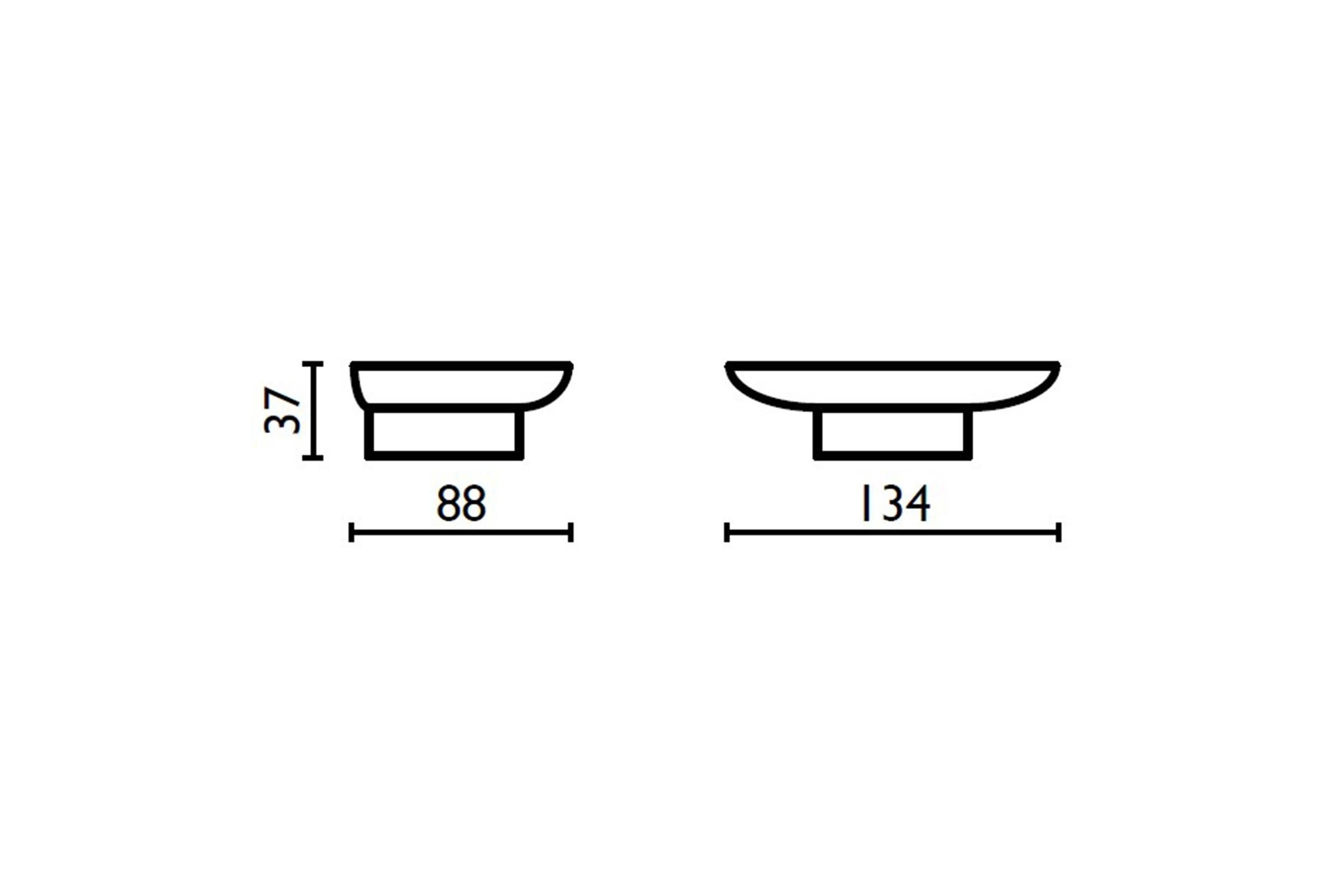 Spare oval soap holder in satin glass - RI.04