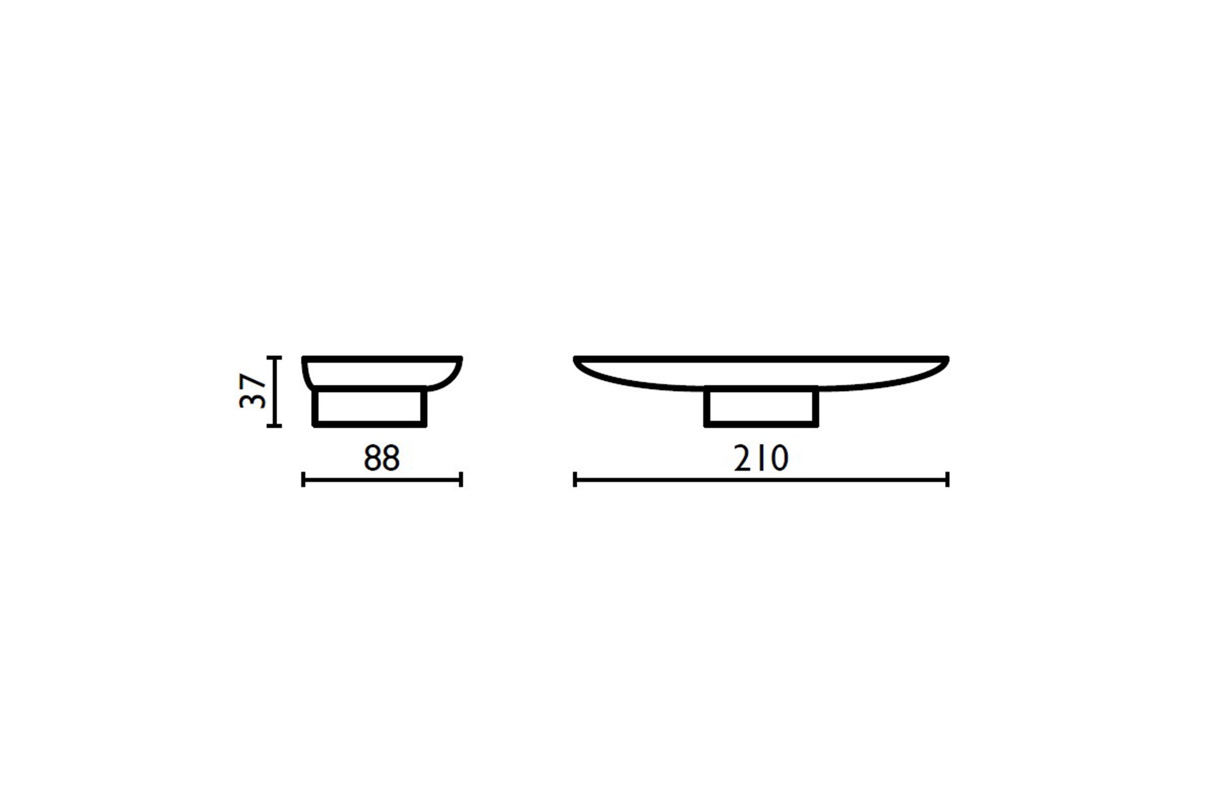 Spare double oval soap holder in satin glass - RI.08