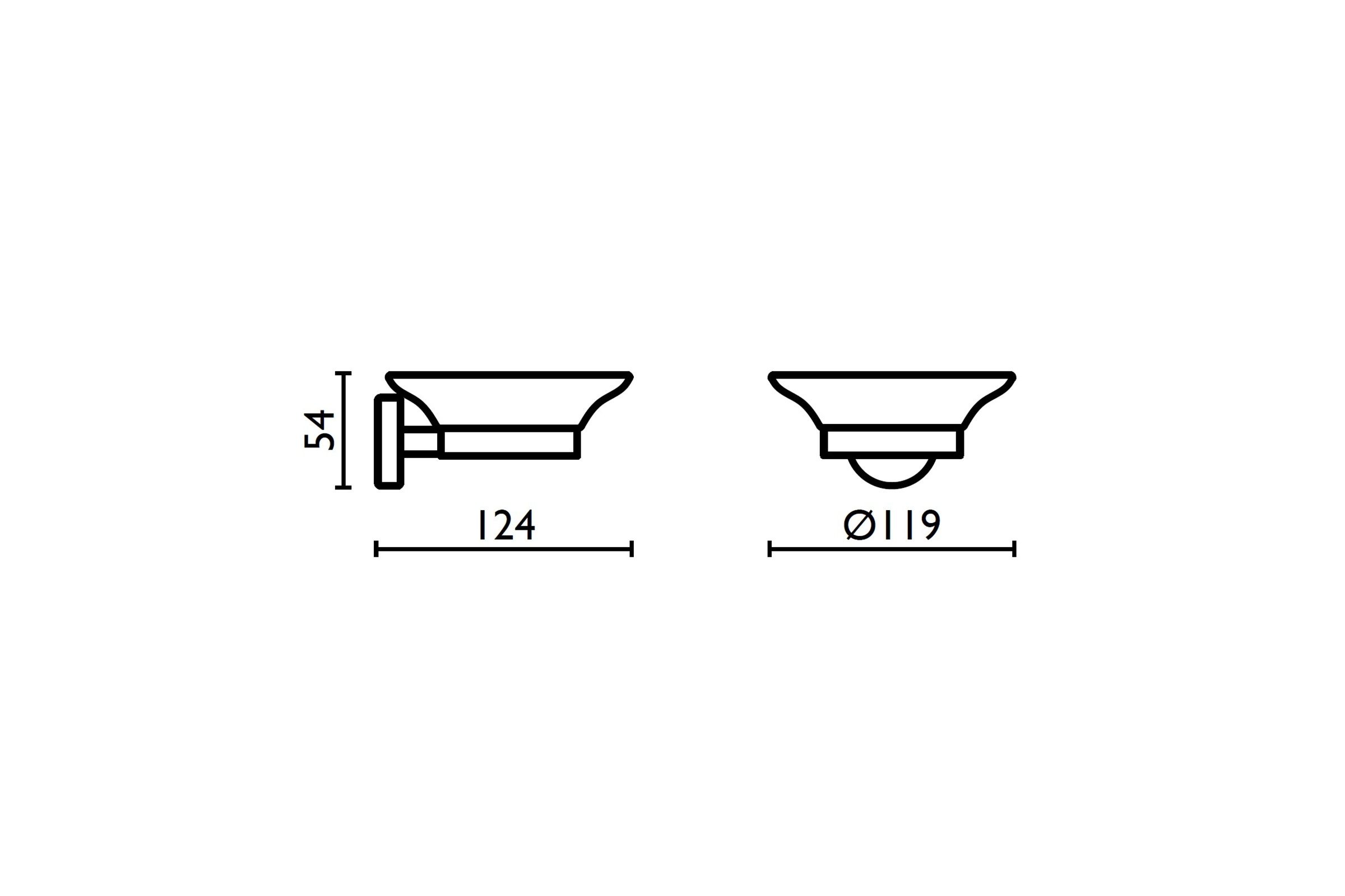 Soap holder in frosted glass TH 123 - TH 123 cromo 51