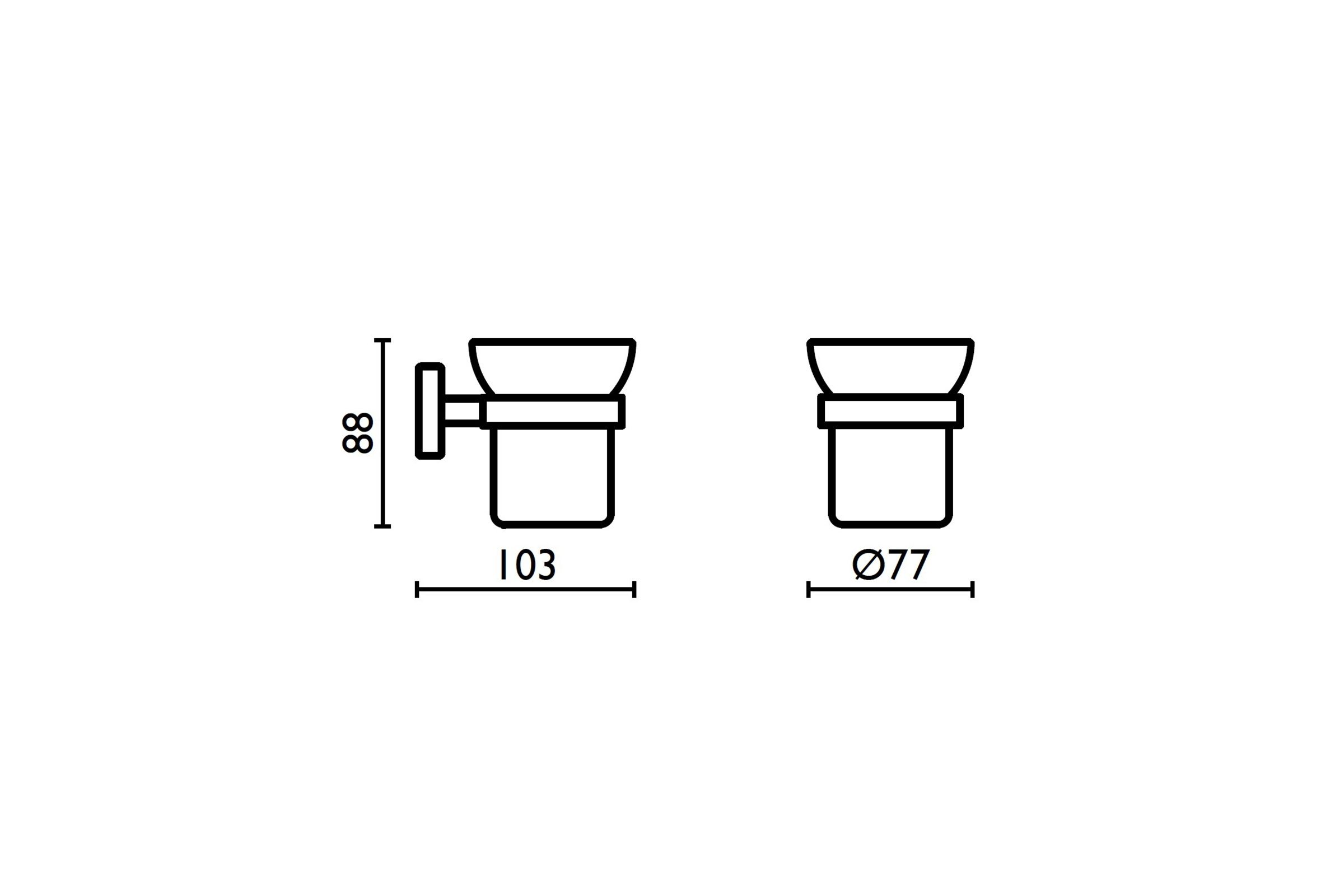 Porta bicchiere in vetro satinato TH 143 - TH 143 cromo 51
