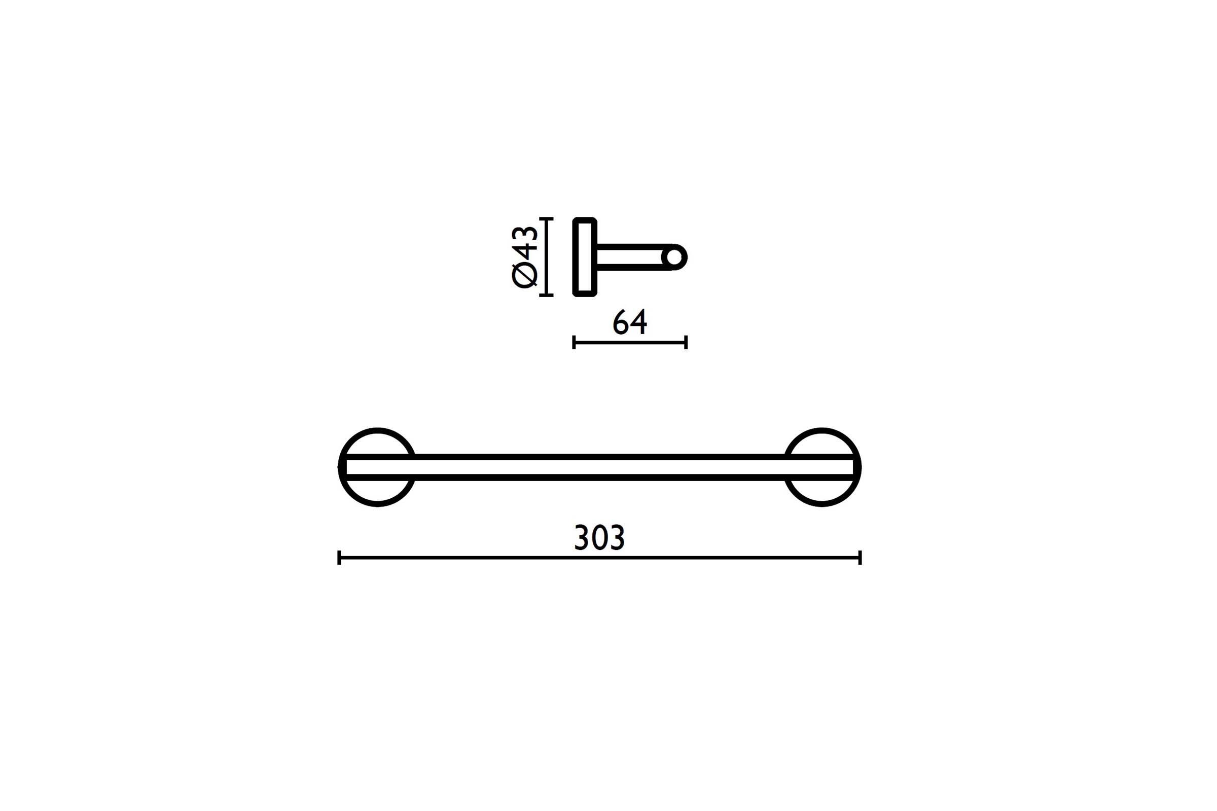 Towel rail 30 cm TH 210 - TH 210 cromo 51