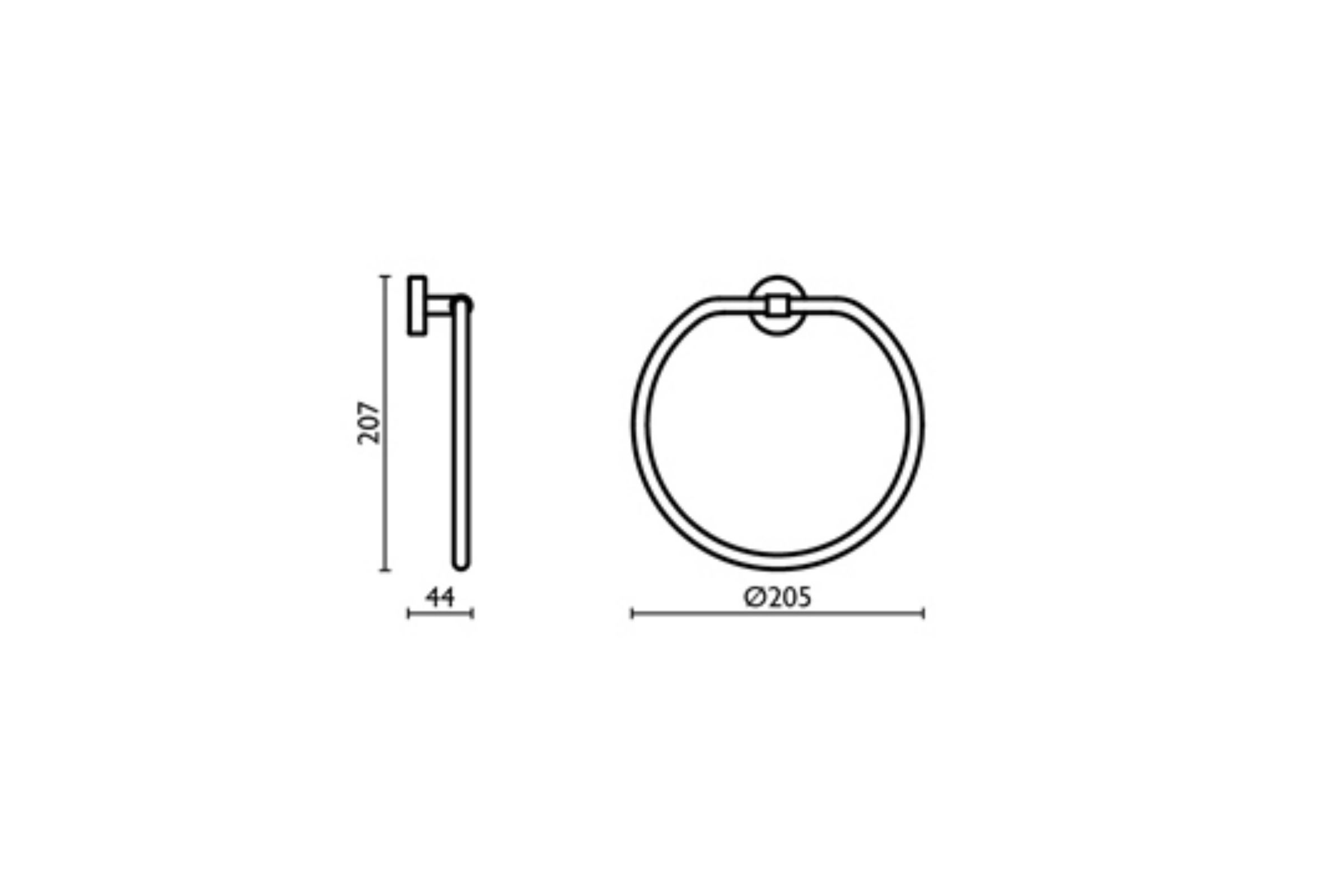 Porta salvietta ad anello cm TH 213 - TH 213 cromo 51