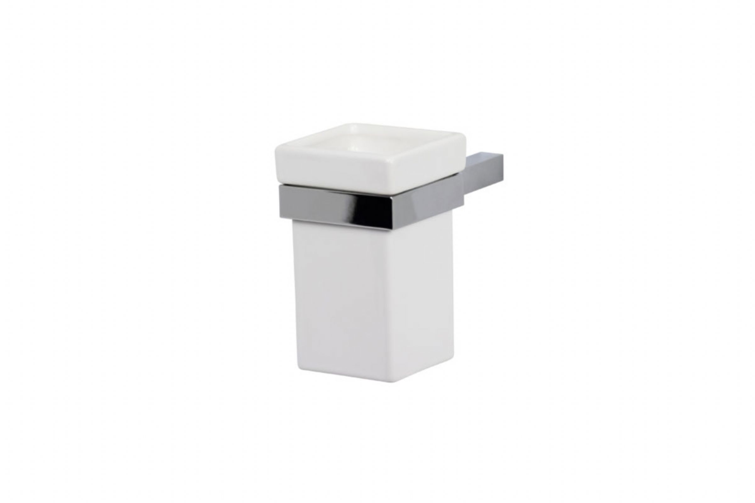 CERAMIC TOOTHBRUSH HOLDER KUBIC - PORTASPAZZOLINI IN CER. (bianco) K930