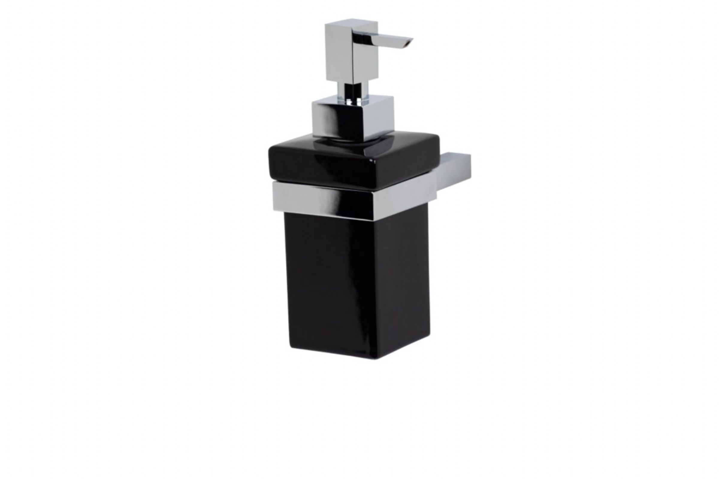 LIQUID SOAP DISPENSER KUBIC - PORTADISPENSER IN CERAMICA NERO KUBIC K932N