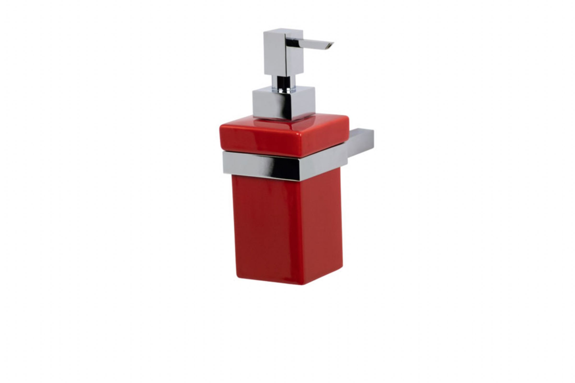 LIQUID SOAP DISPENSER KUBIC - PORTADISPENSER IN CERAMICA ROSSO KUBIC K932R