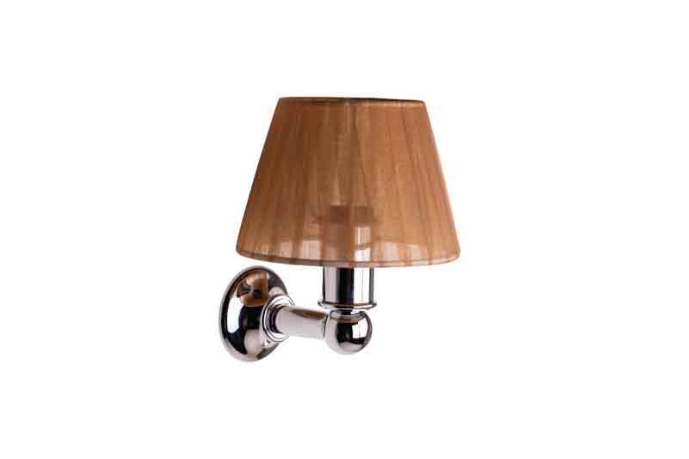 light lamp with pleated organdy lampshade wall mounted version - Applique con paralume plissettato in organza  Rame lux