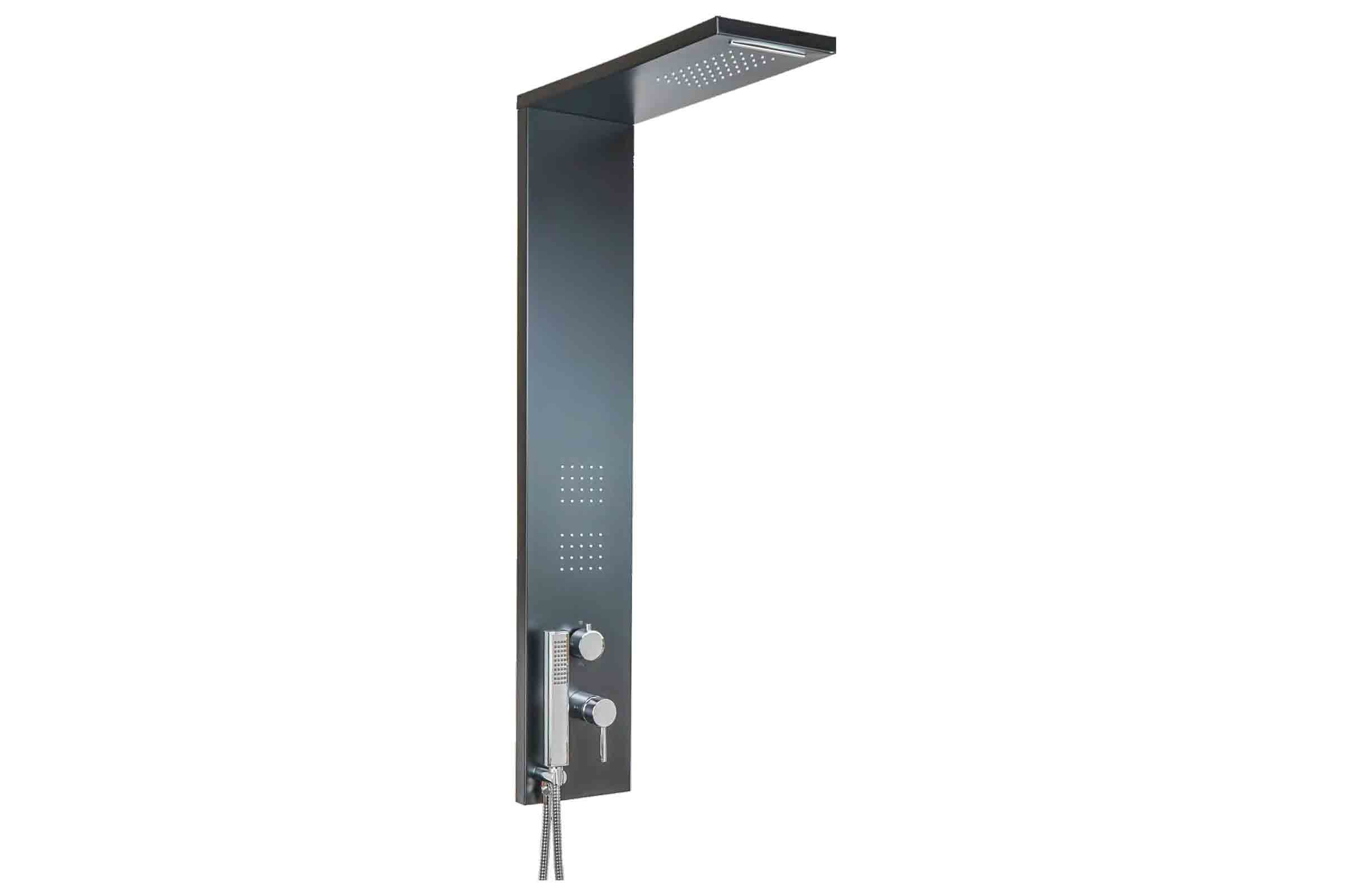 SHOWER PANEL TREND - Trend acciaio alluminio finitura nero opaco