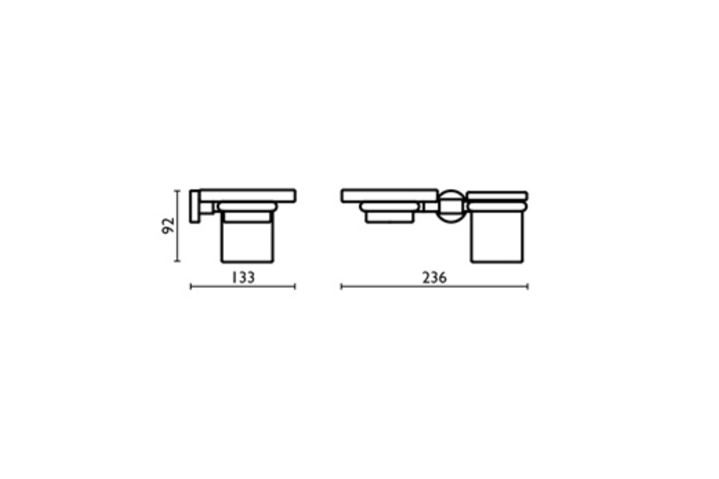 Porta sapone e bicchiere in ceramica Tecno - TE152 cromo 51