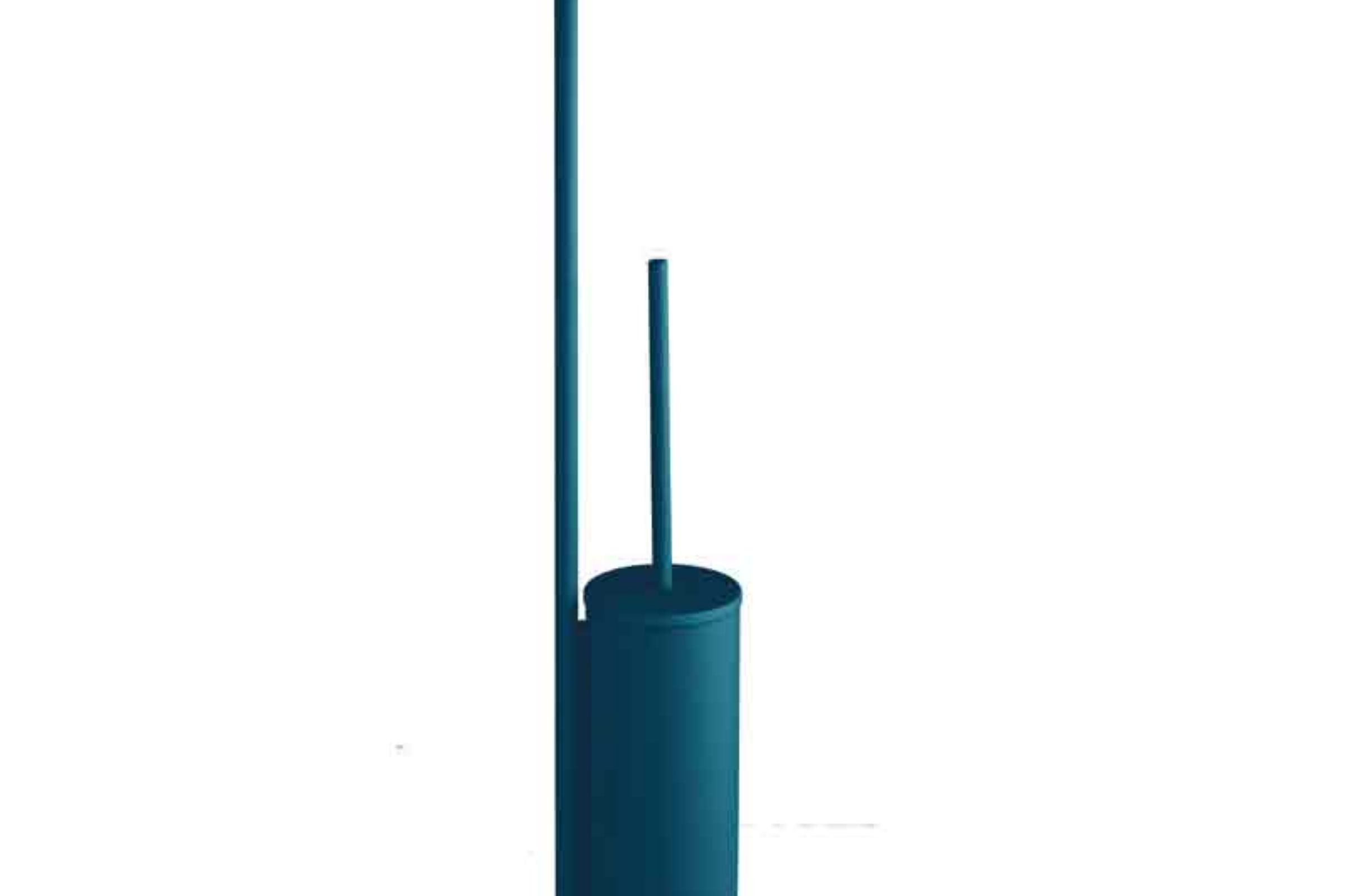 Piantana porta carta - porta scopino metallo Minus - Piantana porta carta - porta scopino metallo Minus Blu petrolio