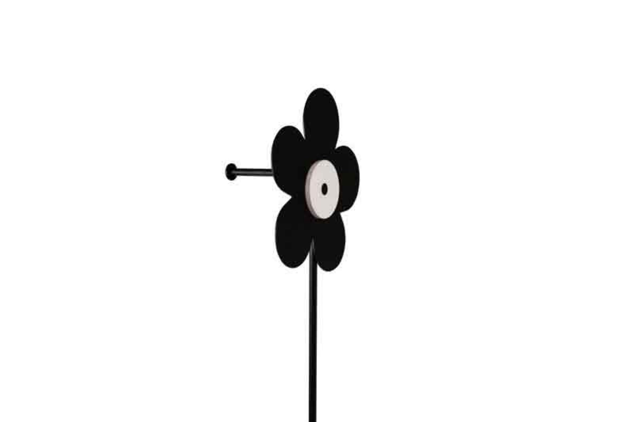 Piantana “FIORE” con 1 porta salviette M’AMA - Piantana “FIORE” con 1 porta salviette M’AMA  Nero opaco