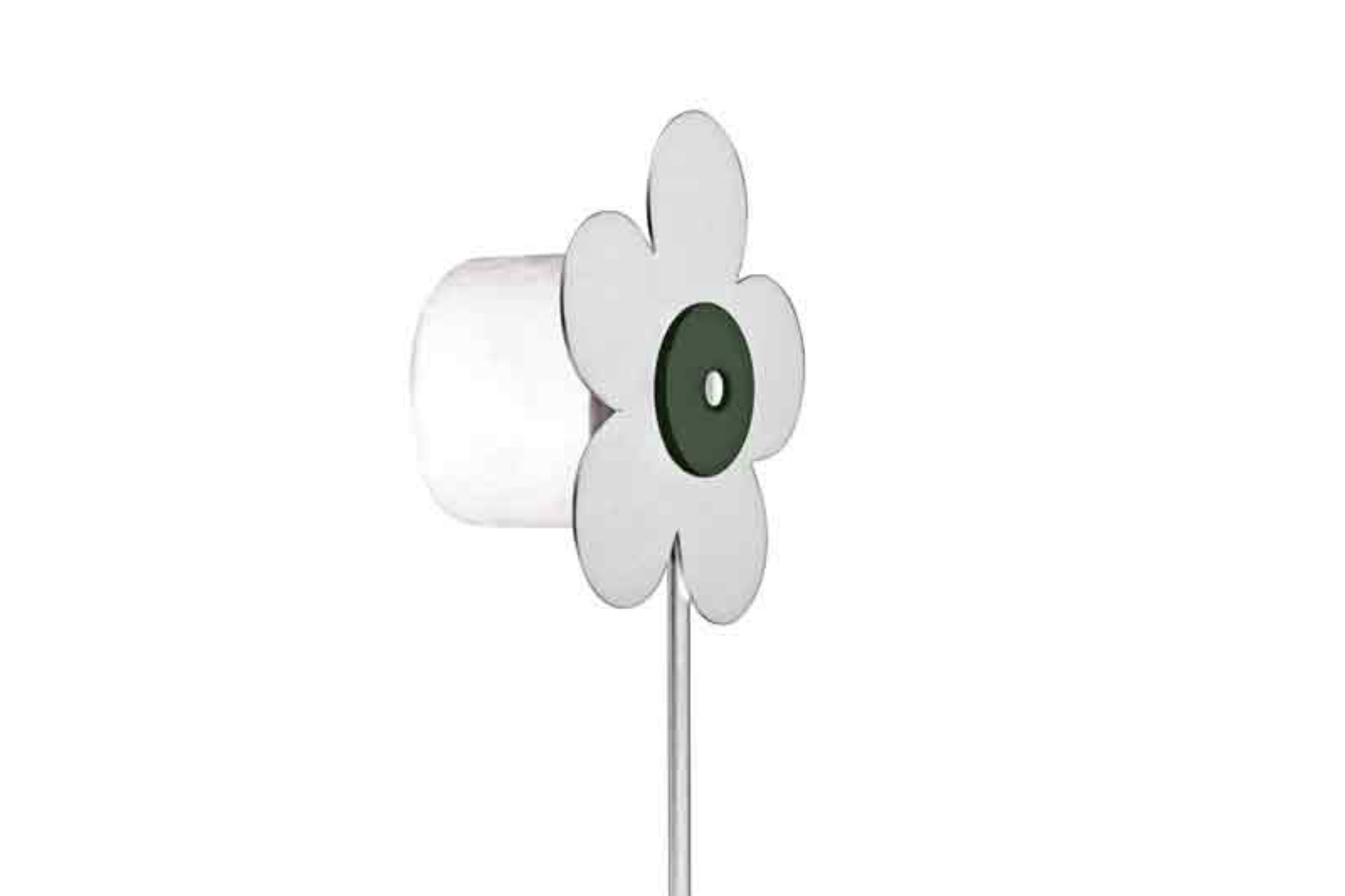 Piantana “FIORE” con 1 porta salviette M’AMA - Piantana “FIORE” con 1 porta salviette M’AMA Bianco opaco