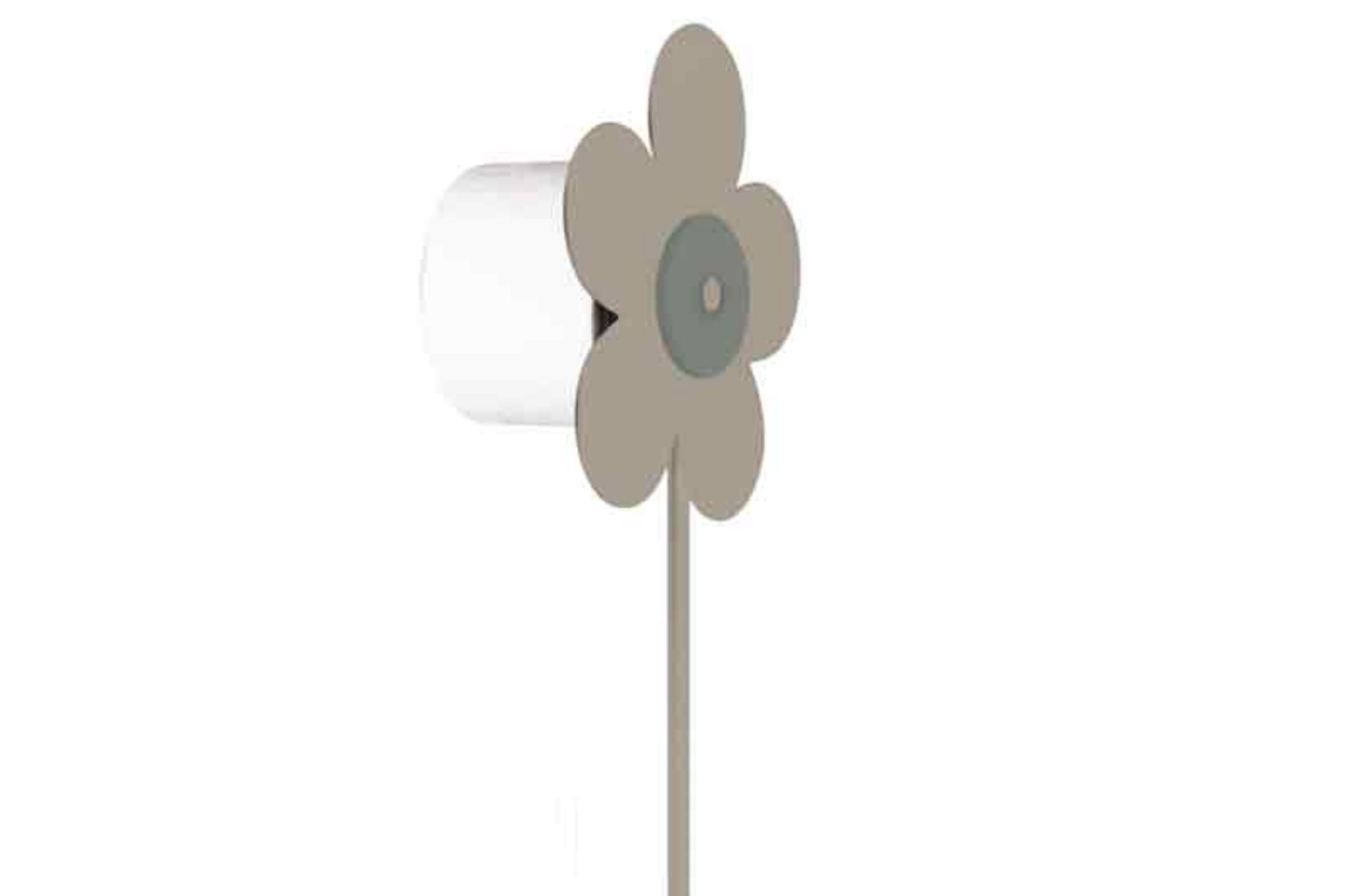 Piantana “FIORE” con 1 porta salviette M’AMA - Piantana “FIORE” con 1 porta salviette M’AMA Tortora