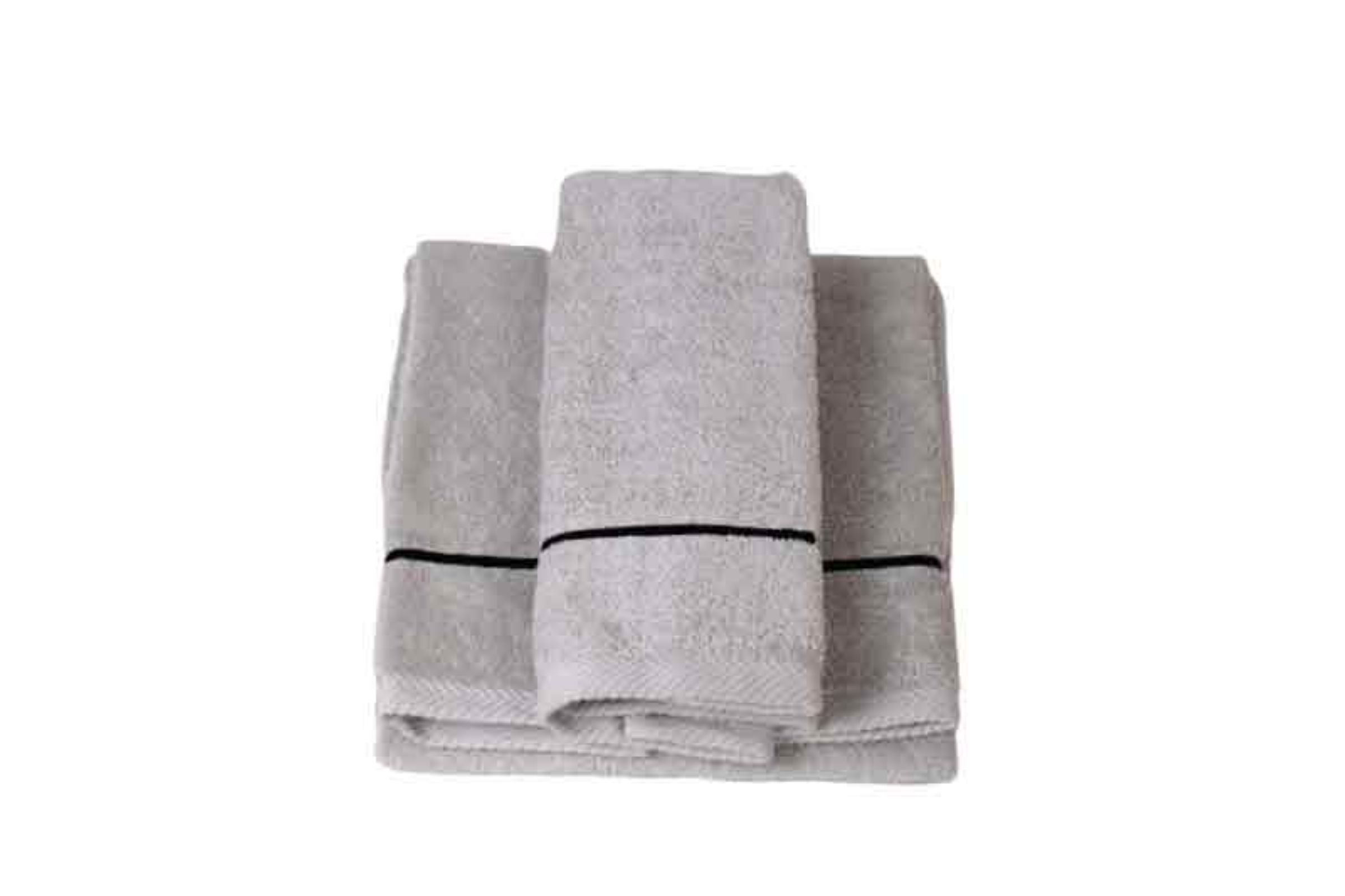 Coppia asciugamani viso/bidet in puro cotone - spugna 500 gr con - Coppia asciugamani viso/bidet in puro cotone - spugna 500 gr con “riga orizzontale”- grigio scuro/riga piombo
