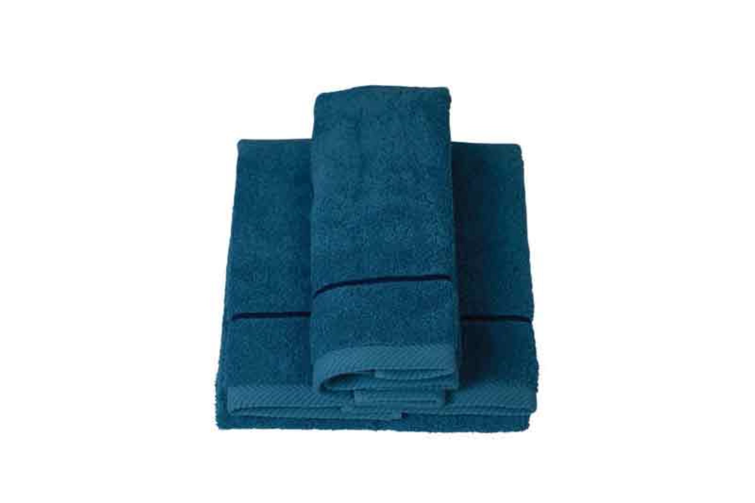 Coppia asciugamani viso/bidet in puro cotone - spugna 500 gr con - Coppia asciugamani viso/bidet in puro cotone - spugna 500 gr con “riga orizzontale”- azzurro/riga blu