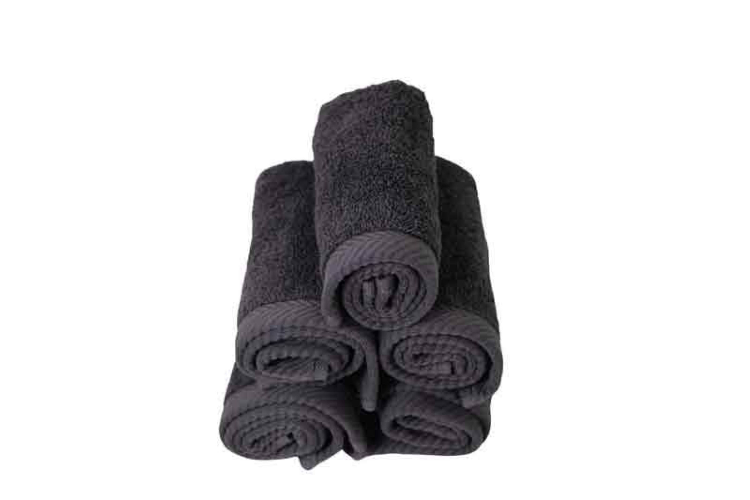 Salviette di cortesia (kit 5 pz) in puro cotone spugna 500gr - Salviette di cortesia (kit 5 pz) in puro cotone spugna 500gr grigio scuro