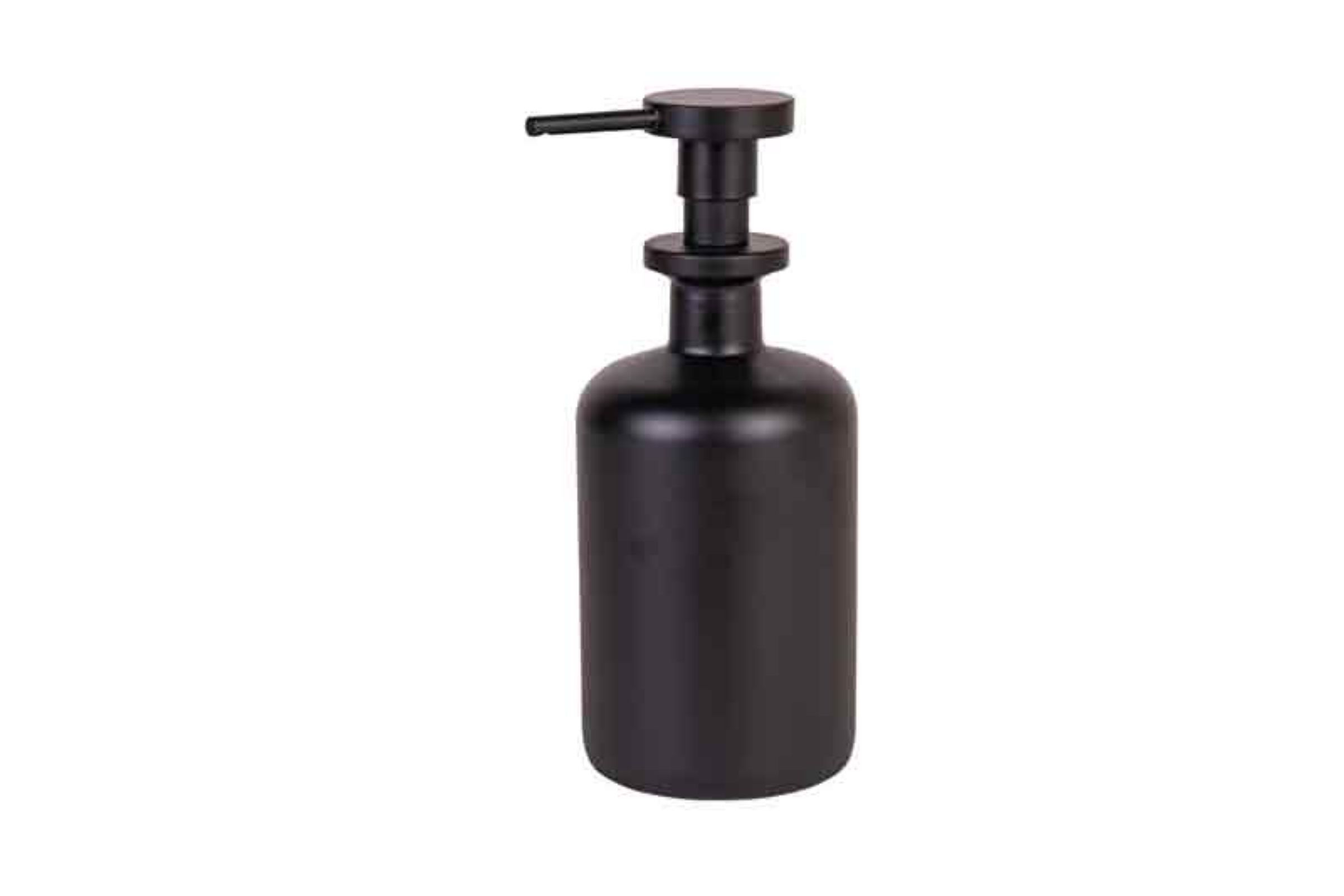 Dosatore sapone liquido (500ml ) in vetro NERO OPACO - Dosatore sapone liquido (500ml ) in vetro NERO OPACO - pompetta in ottone verniciato NERO OPACO