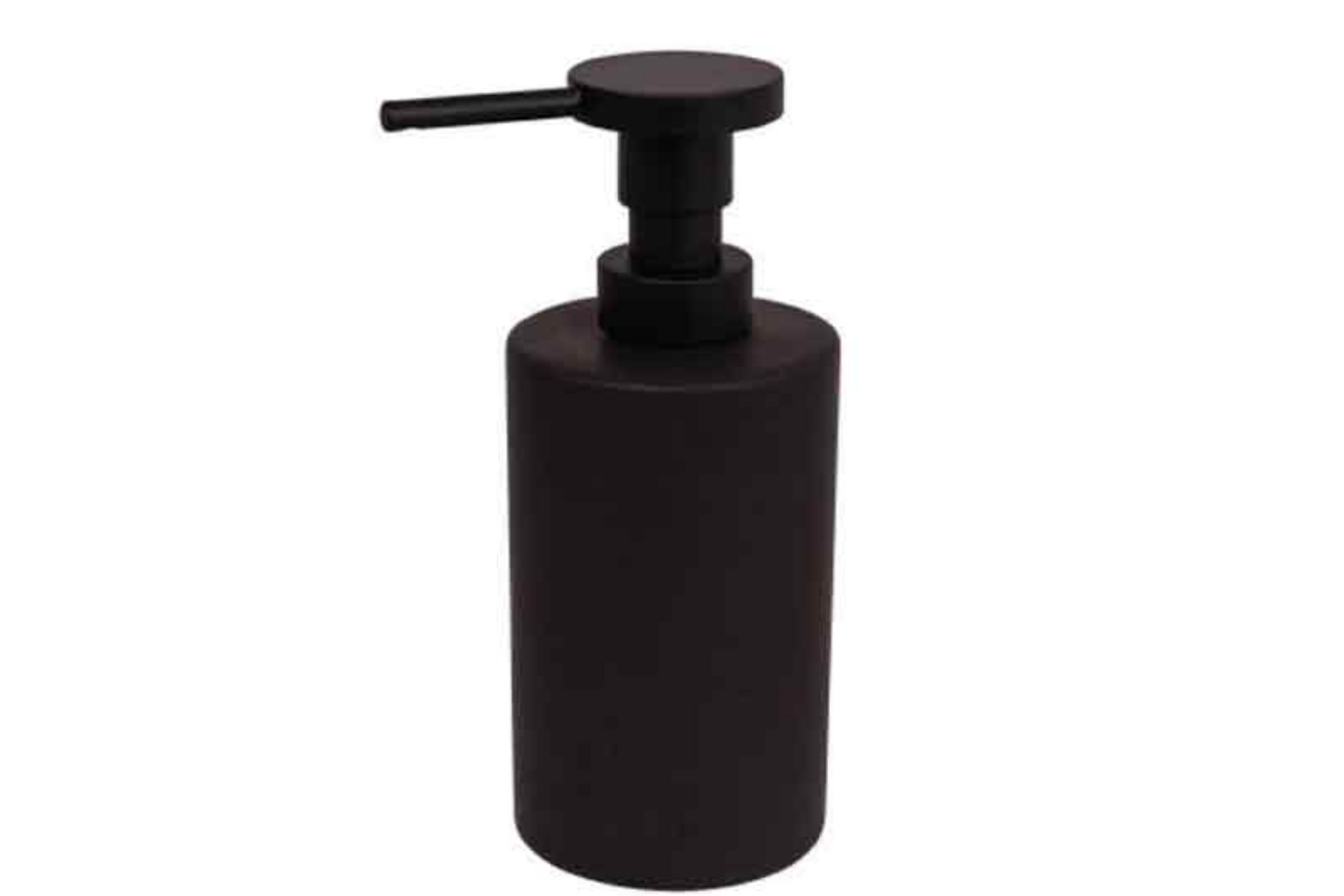 Dosatore ceramica tondo in appoggio NERO OPACO - Dosatore ceramica tondo in appoggio NERO OPACO - pompetta in ottone NERO OPACO