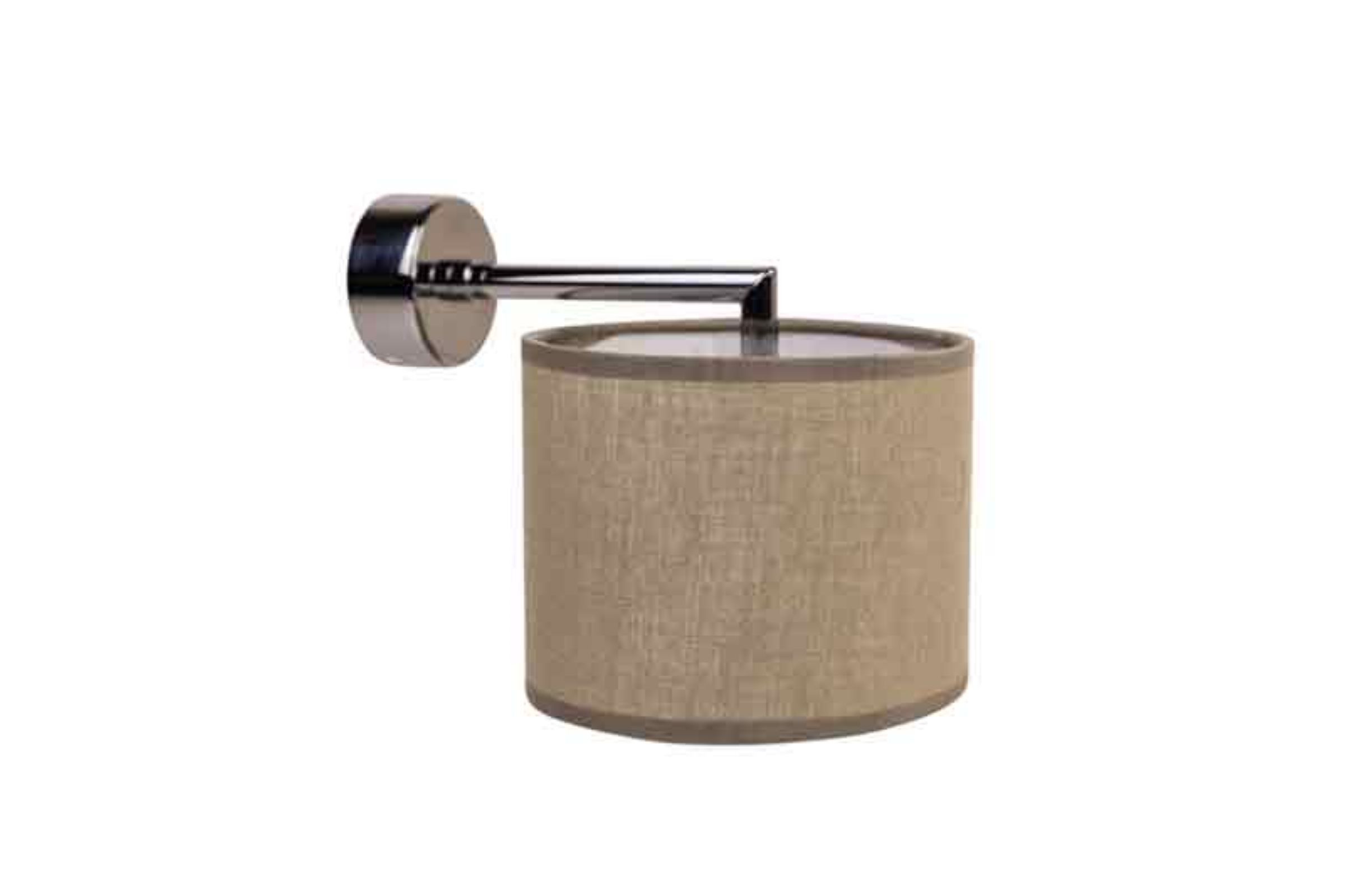 Applique TONDO con paralume in TESSUTO (colori disponibili paralume: beige - grigio - tortora) attacco lampada E14 - Applique TONDO con paralume in TESSUTO BEGIE attacco lampada E14