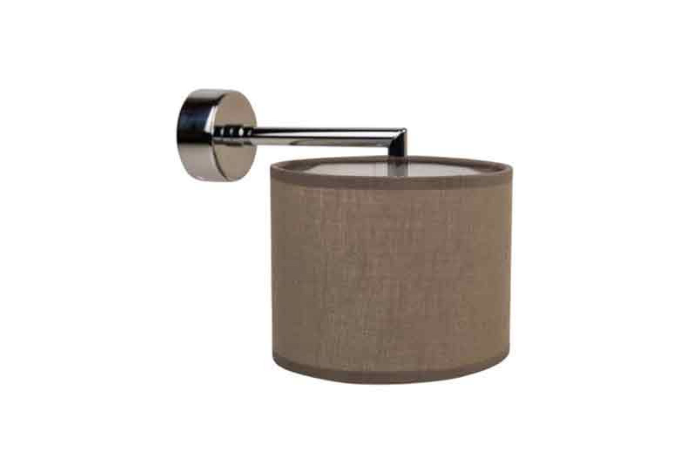Applique TONDO con paralume in TESSUTO (colori disponibili paralume: beige - grigio - tortora) attacco lampada E14 - Applique TONDO con paralume in TESSUTO TORTORA attacco lampada E14