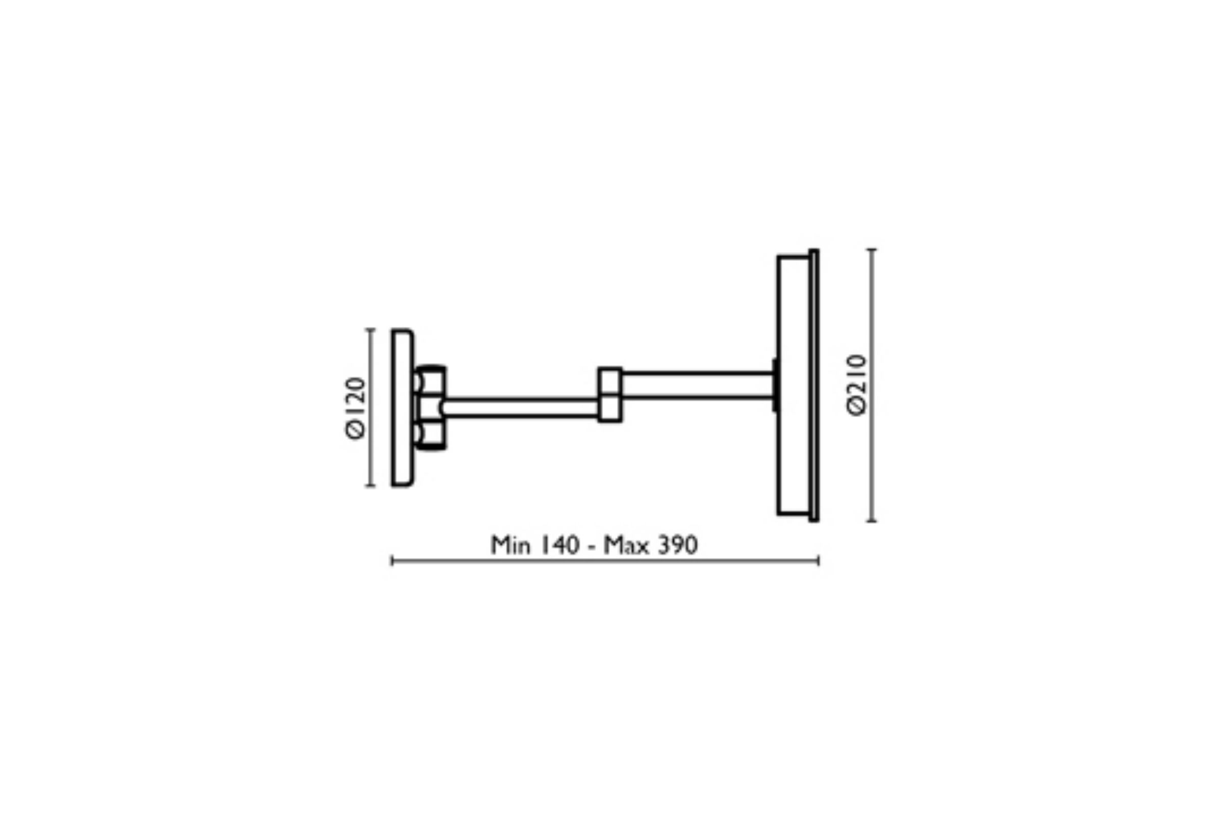 Specchio ingranditore con luce led Ø 21 cm, braccio doppio e batteria ricaricabile - Specchio ingranditore con luce led Ø 21 cm, braccio doppio e batteria ricaricabile Cromo 51
