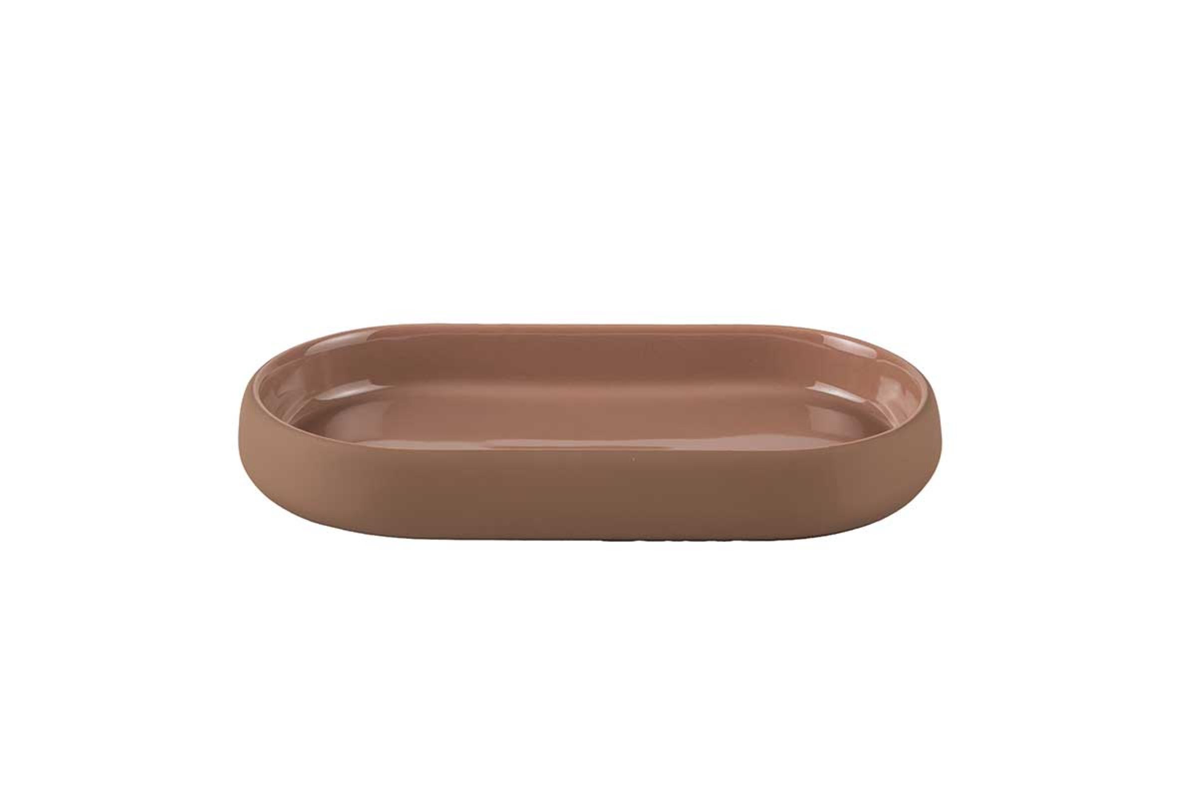 Set accessori bagno Bold rosa cioccolato - Vassoio Bold rosa cioccolato