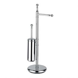 Standing with toilet roll holder and toilet brush holder in brass h 69 cm. RE 634