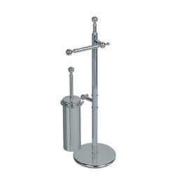 Standing with toilet roll holder and toilet brush holder in brass h 69 cm.RE 635