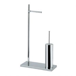 Standing with toilet roll holder and toilet brush holder in brass h 75 cm. TE 633