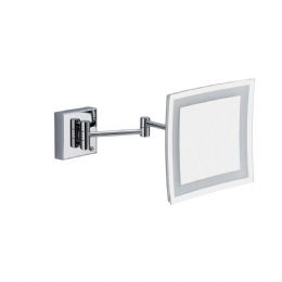 Mosadzné okrúhle zväčšovacie zrkadlo s LED svetlom 22 cm (3x) SP 814