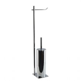 Piantana wc in ottone cromato con base rettangolare Slim