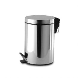 Bathroom dustbin 3 liters with pedal made of polished steel AISI 430