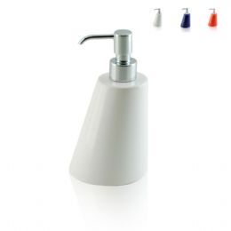 Dispenser - dosatore di sapone liquido da appoggio in ceramica e ottone cromato