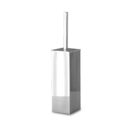 Square floor Toilet brush holder in chromed brass