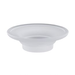 Spare round soap holder in satin glass Ø12 cm