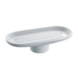 Spare double oval soap holder in ceramic