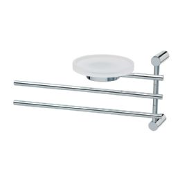 porta sapone plexiglass 2 porta salviette snodo pivoted soap dish in plexiglass 2 towel rails cm. 12X35X15,5