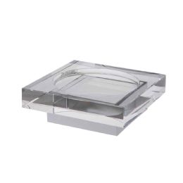 porta sapone vetro appoggio rest standing soap dish in glass cm. 10x10x3,5