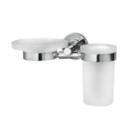 porta sapone-spazzolini vetro soap dish - toothbrush holder in glass cm. 20,5x12x12,5 IRIDE