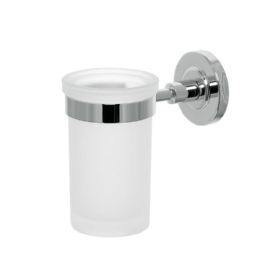 porta spazzolini vetro toothbrush holder in glass cm. 6,8x12x12 IRIDE