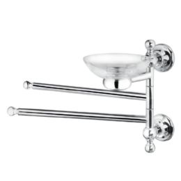 pivoted soap dish in glass 2 towel rails Pesci