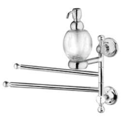 pivoted liquid soap dispenser in glass- 2 towel rails pesci