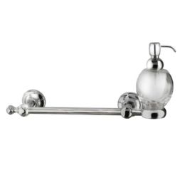 soap dispenser in glass- towel rail cm. 38x11,5x18