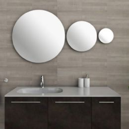 trio of round mirrors without chiselling