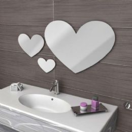trio of heart shape mirrors without chiselling