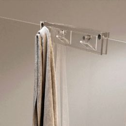 Appendi abiti 3 posti in plexiglass per bordo doccia (spessore vetro fino a mm 8) Giotto